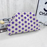Polka Dots Knit Cosmetic Bag Cherry Knit Clutch: Cherry / M