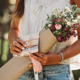 "Bloom" Maroon & Pink with Pressed Flowers Hair Tie Bracelets: Small