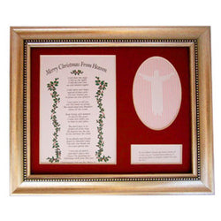 Merry Christmas From Heaven Remembrance Version 8 x 10 Red Matte Framed Poem w/picture Retired - Centerville C&J Connection, Inc.