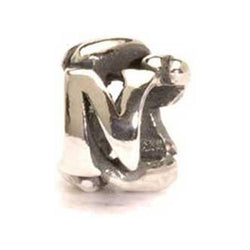 Letter Bead, N - Trollbeaeds Silver Bead - Centerville C&J Connection, Inc.