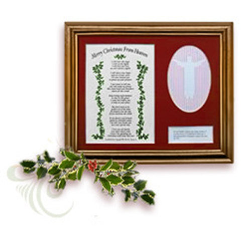 Mooney TunCo Merry Christmas from Heaven Remembrance Version 8 x 10 Red Matte Framed Poem Retired - Centerville C&J Connection, Inc.