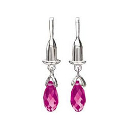 Earring Bead Drops Briolette Fuchsia Swarovski - Centerville C&J Connection, Inc.