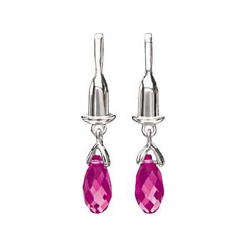 Earring Bead Drops Briolette Fuchsia Swarovski - Centerville C&J Connection, Inc.