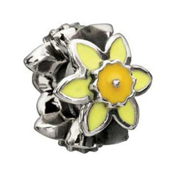 Silver Enameled Daffodil Bead - Chamilia - Centerville C&J Connection, Inc.