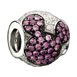 Disney Mickey Jeweled Pink & White CZ Bead - Chamilia - Centerville C&J Connection, Inc.