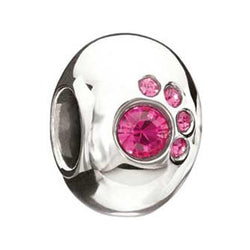 Crystal Paw Fuschia Swarovski - Chamilia Bead - Centerville C&J Connection, Inc.