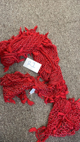 Red Shaggy Scarf - DOT SALE ITEM (FINAL SALE) - Centerville C&J Connection, Inc.