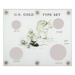 U.S. Gold Type Set Capital Plastics Coin Holder - White - Centerville C&J Connection, Inc.