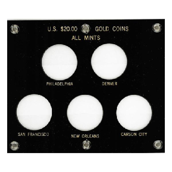 $20 Gold Mintmark Set Capital Plastics Coin Holder - Black ...