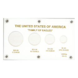 American Family Of Eagles 1 oz. - 1/10 oz. Capital Plastics Coin Holder - White - Centerville C&J Connection, Inc.