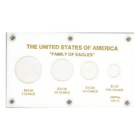 American Family Of Eagles 1 oz. - 1/10 oz. Capital Plastics Coin Holder - White - Centerville C&J Connection, Inc.