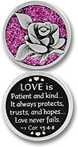 Love is Patient Enameled Companion Coin / Pocket Token PT662 - Centerville C&J Connection, Inc.