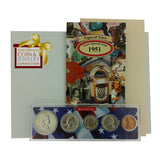 1951 Year Coin Set & Greeting Card : 70th Birthday or 70th Anniversary Gift - Centerville C&J Connection, Inc.
