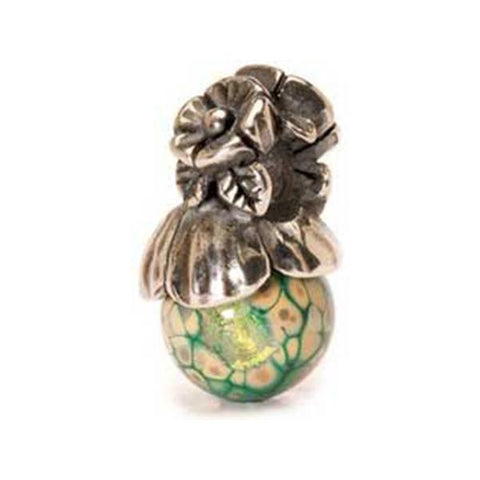 Forget-Me-Not w/ Bud -  Trollbeads Silver & Glass Bead - Centerville C&J Connection, Inc.