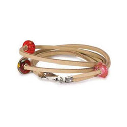 Leather Bracelet, Beige 16.1 Inch - Trollbeads - Centerville C&J Connection, Inc.