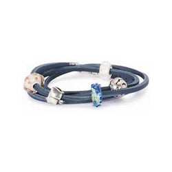 Leather Bracelet, Blue 16.1 Inch - Trollbeads - Centerville C&J Connection, Inc.