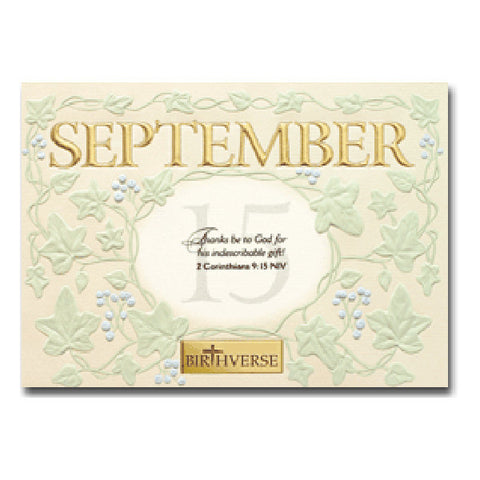 September BIRTHVERSE Bible Birthday Greeting Card - Centerville C&J Connection, Inc.
