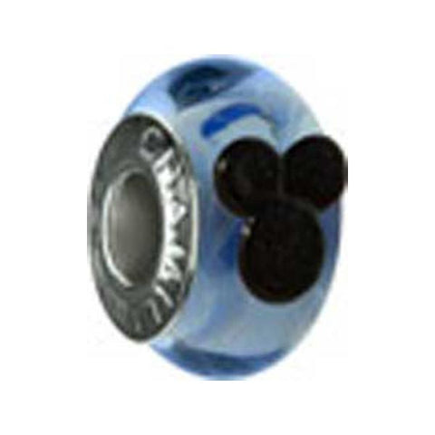 Disney Silver Mickey Murano Glass Blue Bead - Chamilia - Centerville C&J Connection, Inc.