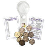 Silver Franklin Half Dollar Starter Collection Kit, Ten Circulated Silver Halves Magnifier & Checklist - Centerville C&J Connection, Inc.