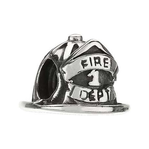 Silver Firefighter Helmet Bead - Centerville C&J Connection, Inc.