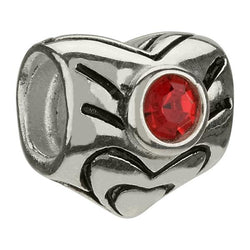 July Ruby Swarovski Heart Bead - Chamilia - Centerville C&J Connection, Inc.