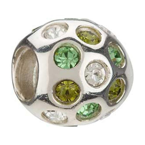 Silver Disco Green Swarovski Bead - Centerville C&J Connection, Inc.