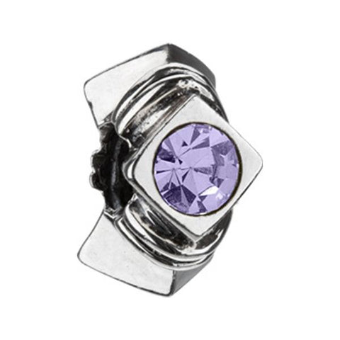Silver Diamond Shape Purple CZ Bead - Chamilia - Centerville C&J Connection, Inc.