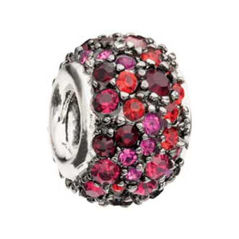 Jeweled Kaleidoscope Red Black Swarovski - Chamilia Bead - Centerville C&J Connection, Inc.