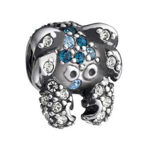 Silver Crab Multi Blue Swarovski Bead - Chamilia - Centerville C&J Connection, Inc.