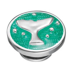 Kameleon Jewelry Silver Whale Tail on Green JewelPop - Centerville C&J Connection, Inc.