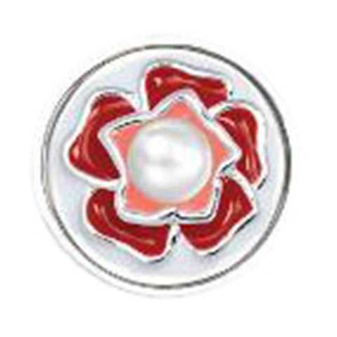 Enameled Pink Flower with Pearl Center JewelPop - Centerville C&J Connection, Inc.