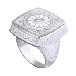Square Scrolled Enamel Ring - Kameleon Jewelry - Centerville C&J Connection, Inc.