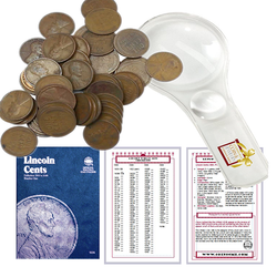 Lincoln Wheat Penny Starter Collection Kit, Part One, Whitman Folder, Roll of Wheat Cents, Magnifier & Checklist - Centerville C&J Connection, Inc.
