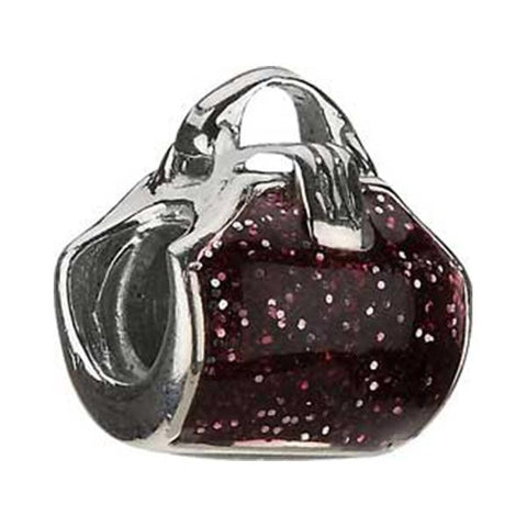 Silver Enamel Glitter Purse Bead - Centerville C&J Connection, Inc.