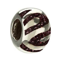 Silver Enamel Peaks of Burgundy Bead - Chamilia - Centerville C&J Connection, Inc.