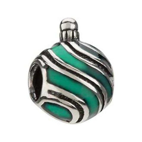 Silver Enamel Stripes Ornament Bead - Chamilia - Centerville C&J Connection, Inc.