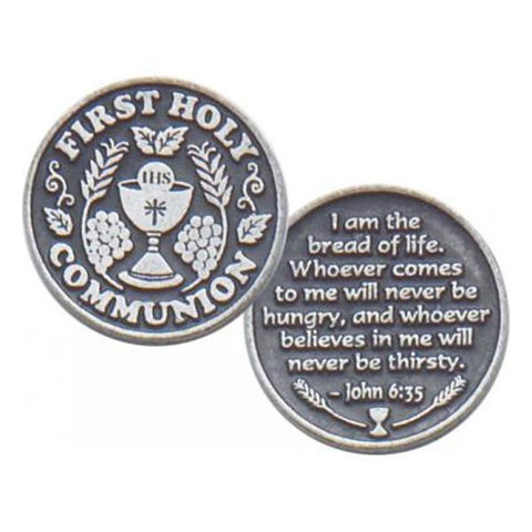 First Holy Communion Pewter Pocket Token - Centerville C&J Connection, Inc.