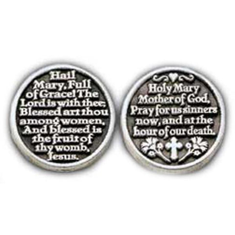 Hail Mary Pewter Pocket Token PT136 - Centerville C&J Connection, Inc.