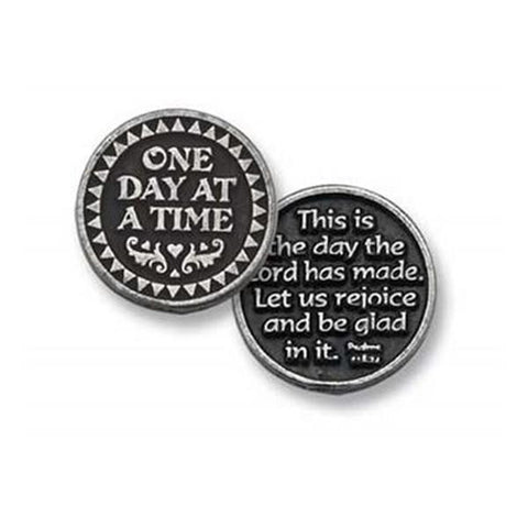 One Day At A Time Pewter Pocket Token PT140 - Centerville C&J Connection, Inc.