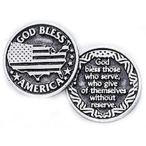 God Bless Those Who Serve Pewter Pocket Token PT186 - Centerville C&J Connection, Inc.