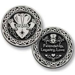 Friendship Loyalty Love Claddagh Pewter Pocket Token PT188 - Centerville C&J Connection, Inc.