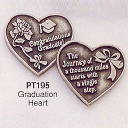Graduation Heart Pewter Pocket Token - Centerville C&J Connection, Inc.