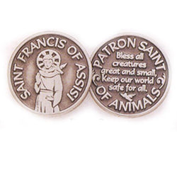 Saint Francis Of Assisi Pewter Pocket Token PT408 - Centerville C&J Connection, Inc.
