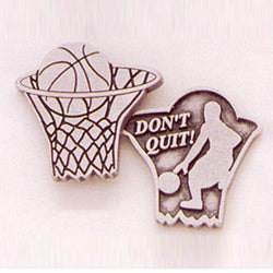 Basketball / Don't Quit Pewter Pocket Token PT455 - Centerville C&J Connection, Inc.