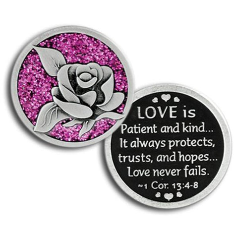 Love is Patient Enameled Companion Coin / Pocket Token PT623 - Centerville C&J Connection, Inc.