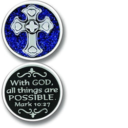 With God Enameled Companion Coin / Pocket Token PT660 - Centerville C&J Connection, Inc.