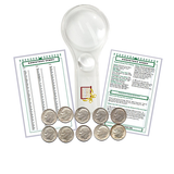 Silver Roosevelt Dime Starter Collection Kit, Ten Circulated Silver Roosevelt Dimes, Magnifier & Checklist - Centerville C&J Connection, Inc.
