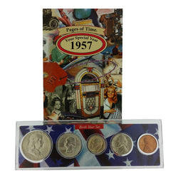 1957 Year Coin Set & Greeting Card : 64th Birthday or 64th Anniversary Gift - Centerville C&J Connection, Inc.