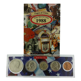 1988 Year Coin Set & Greeting Card : 33rd Birthday or 33rd Anniversary Gift - Centerville C&J Connection, Inc.