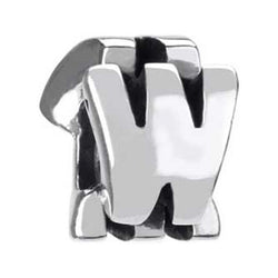 Silver Bead - Letter "W" - Chamilia - Centerville C&J Connection, Inc.